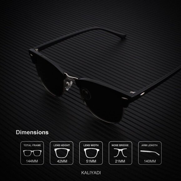 Polarized Sunglasses Men Women Semi-Rimless UV Block Driving Sport Clear View